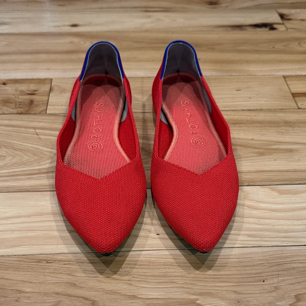 Rothy’s Flame Red Pointed Flats size 9